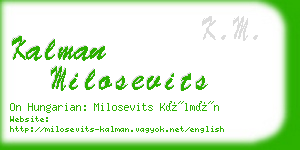 kalman milosevits business card